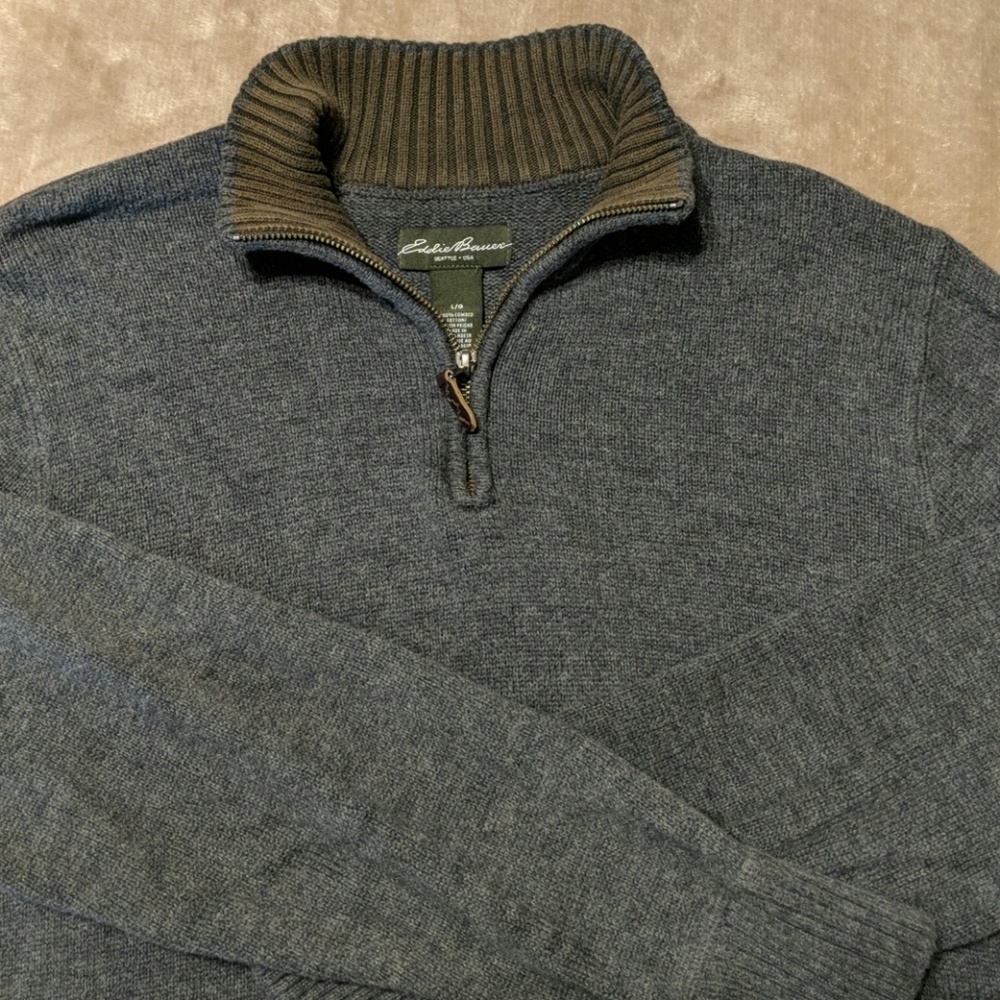 Eddie Bauer Quarter Zip Sweater size Large